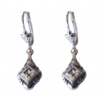 Ohrringe 925 Silber funkelnder Schmuckkristall Vintage Style
