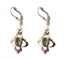 Ohrringe 925 Silber Peridot Jugendstil Girlande